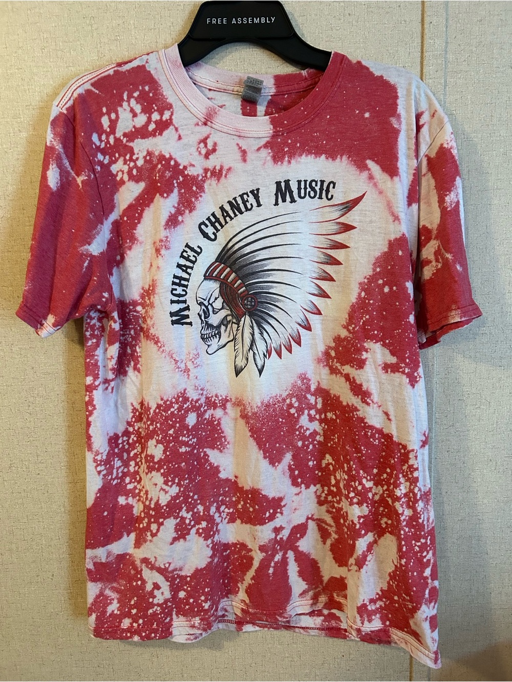 Gildan Red and White Tie-Dye Michael Chaney Music Tee